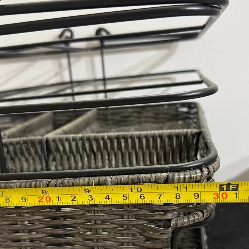 MESA Metal & Woven Serving Caddy Organizer